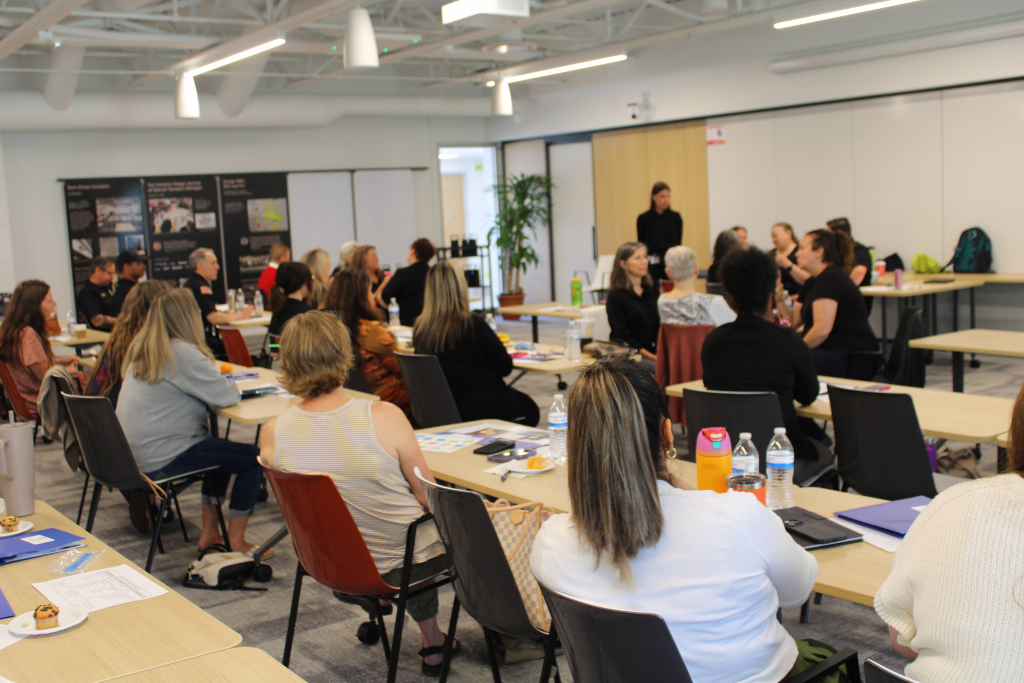 Audience watching presenter