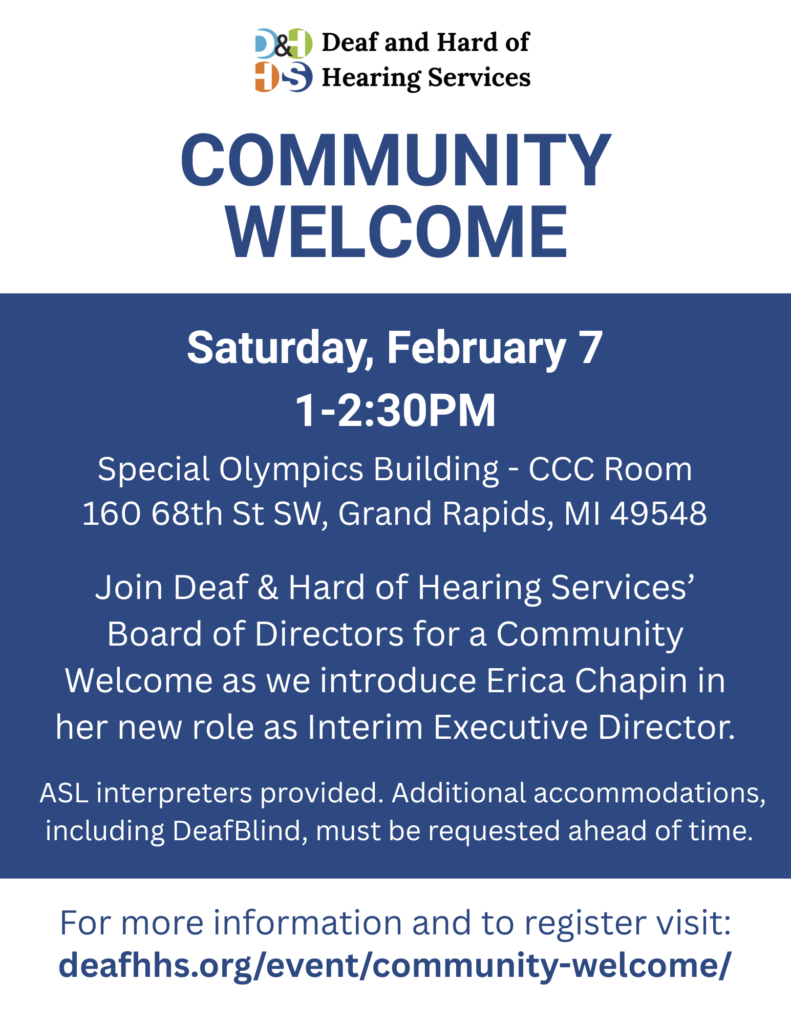 Community Welcome event flyer